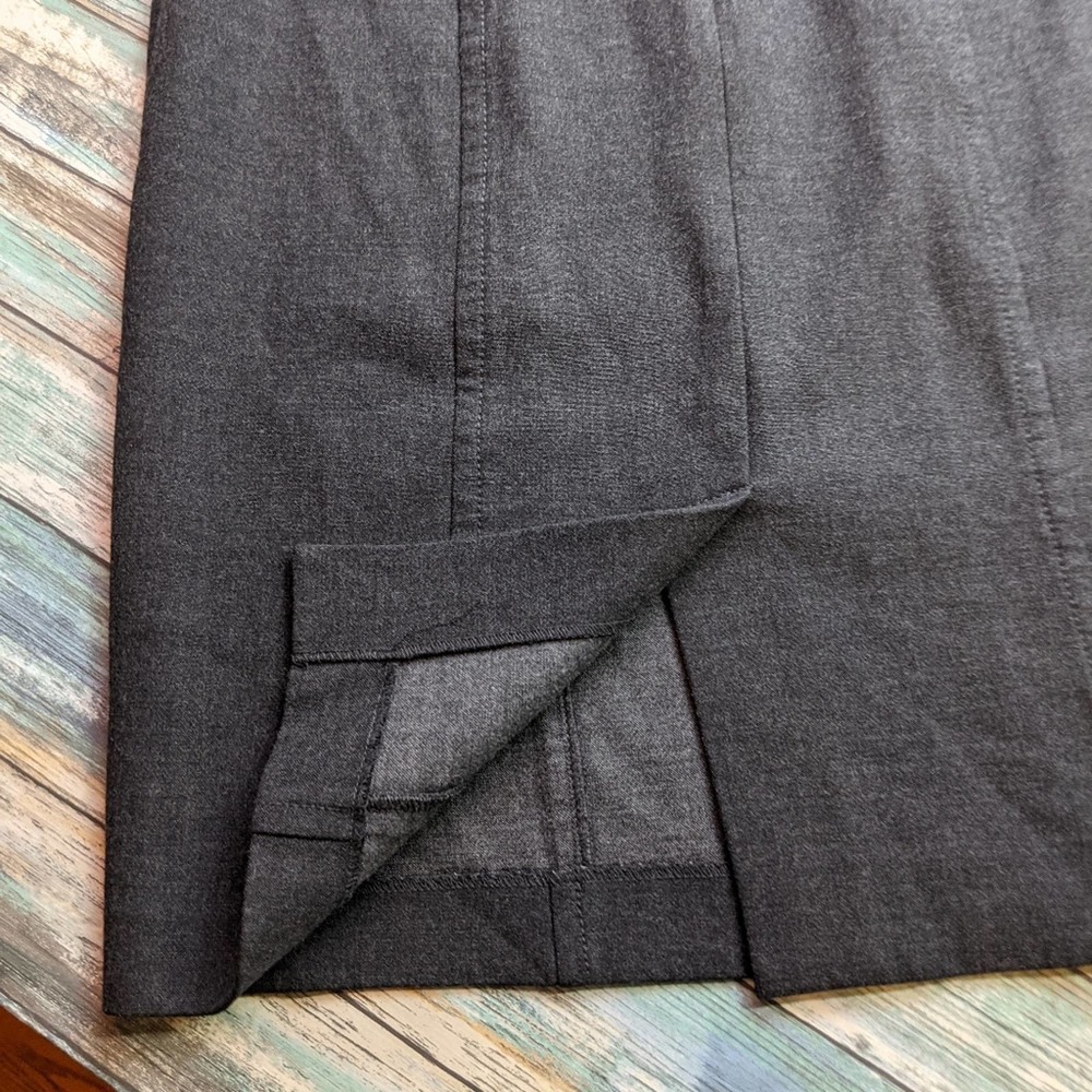 Tall: Loft charcoal grey v-neck sheath dress, 2T - Picture 4 of 13